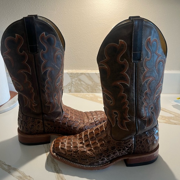 HORSE POWER BY ANDERSON BEAN MEN'S CROCODILE PRINT BOOTS SIZE 8.5 - Picture 3 of 7